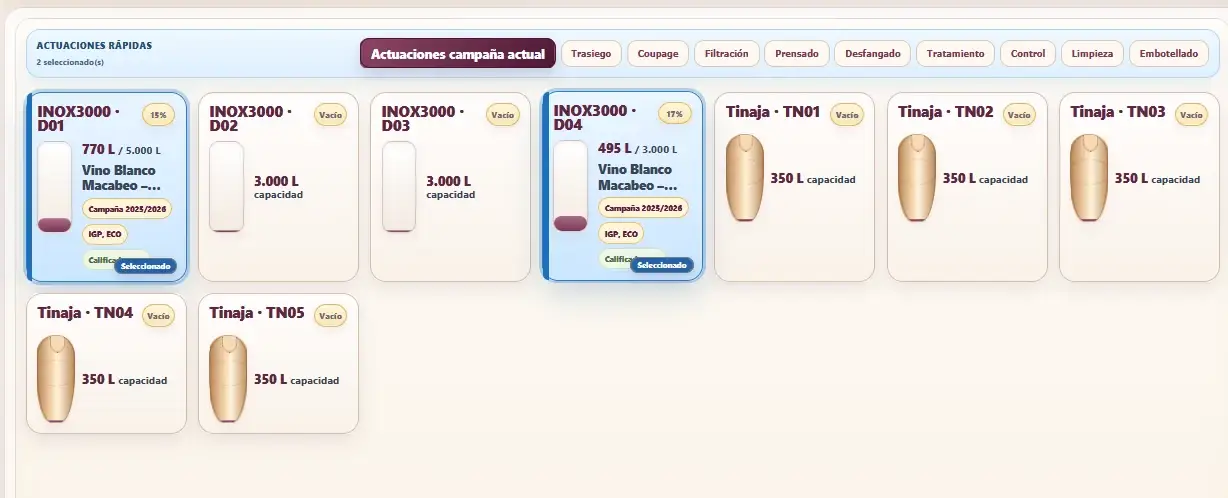 Selecci&oacute;n de dep&oacute;sitos para trabajos de bodega